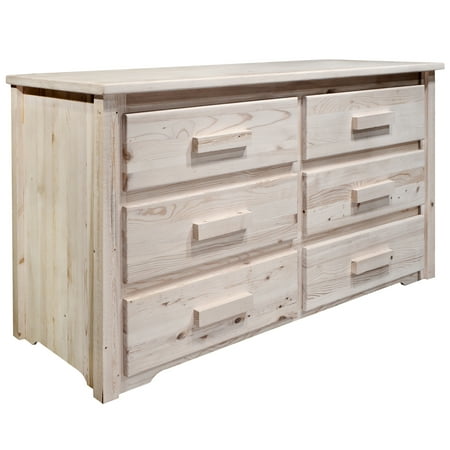 Montana Collection 6 Drawer Dresser Clear Lacquer Finish
