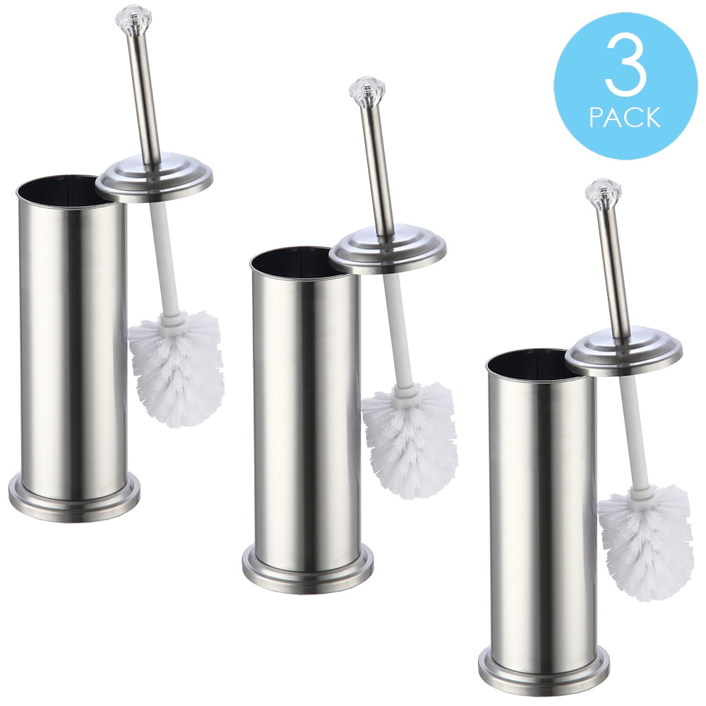 Stainless Steel Toilet Brush Holder with Diamond Top