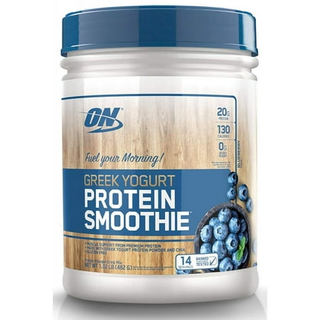Optimum Nutrition Greek Yogurt Protein Smoothie Powder, Blueberry, 20g Protein, 1.02