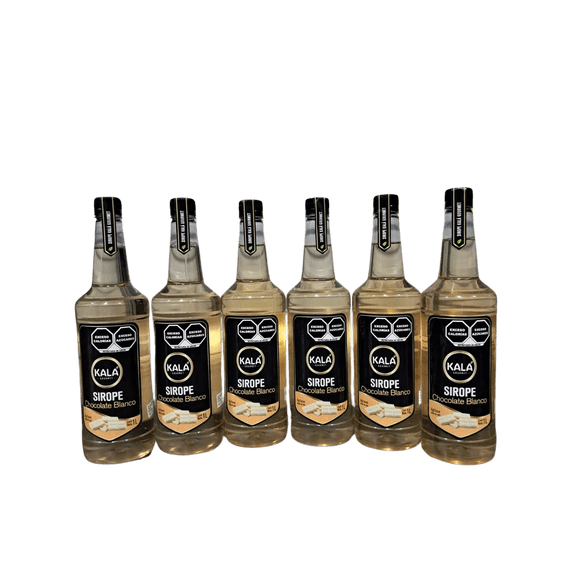Kit de 6 Jarabes Kala Para Preparar Bebidas De 1 Lt Sabor Chocolate Blanco