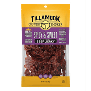 Tillamook Country Smoker All Natural, Real Hardwood Smoked Spicy & Sweet Beef Jerky, 10-oz Bag