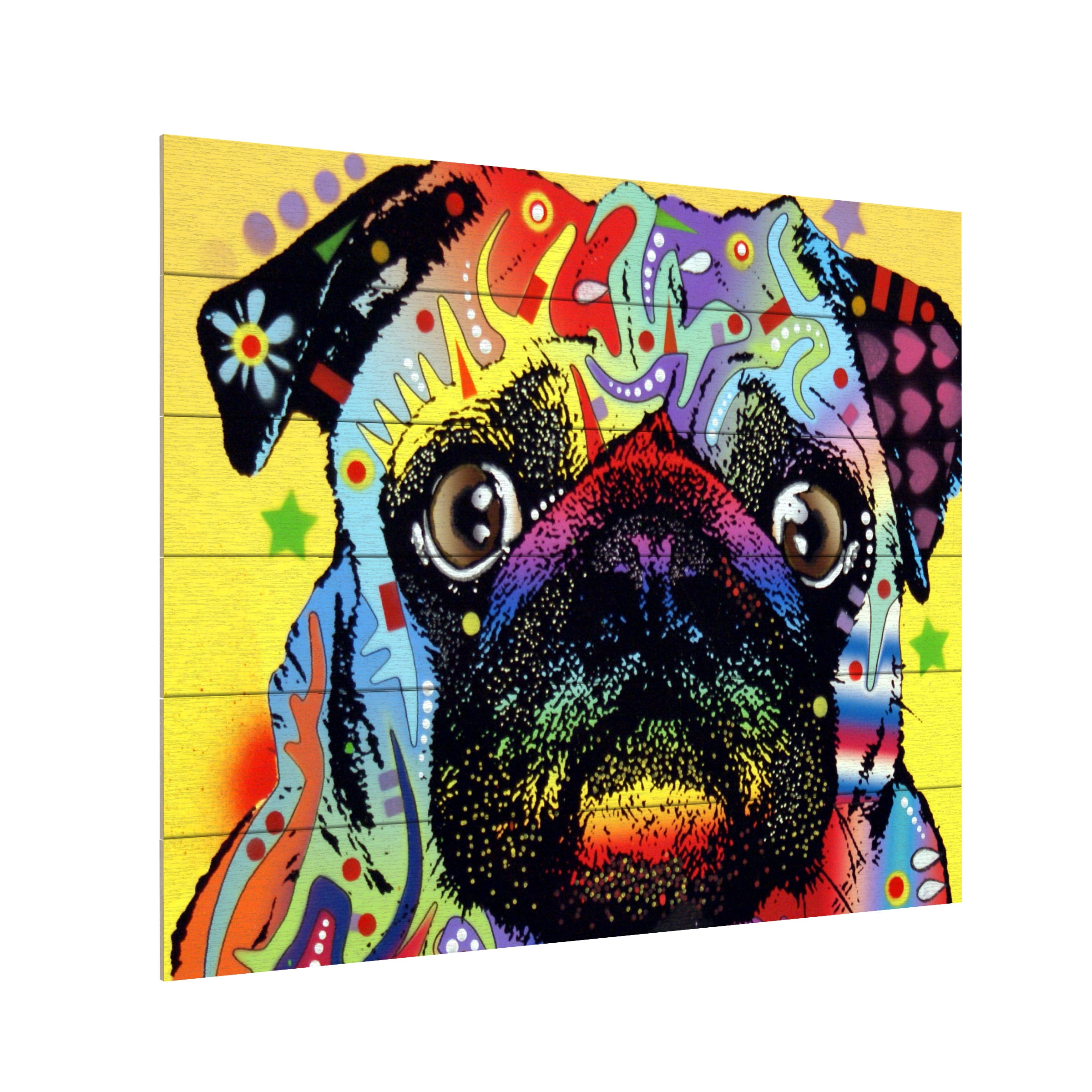 Trademark Fine Art 'Pug' Wooden Wall Art Art by Dean Russo