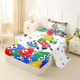 thumbnail image 2 of Castle Fairy Colorful Soccer Letter S Twin Sheets 3pcs, Stars Print Bedding, Yellow Red Blue Green,1 Fitted Sheet, 1 Flat Sheet and 1 Pillowcase, 2 of 6