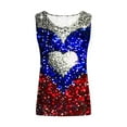 thumbnail image 5 of Fartey Women's Plus Size 4th of July Tank Tops Cute Independence Day Print Tees Casual Summer Crew Neck Sleeveless Shirt Loose Casual Patriotic Tunic Tanks Blue L, 5 of 5