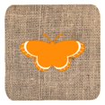 thumbnail image 1 of Butterfly Burlap And Orange Foam Coasters - Set 4, 3.5 x 3.5 In., 1 of 1