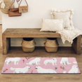 thumbnail image 4 of White Dogs and Pioneer Flower Bathroom Rugs Mat,Non Slip Microfiber Bathroom Rug,Rubber Backing,Soft Bathroom Mats for Bathroom Floor,Tub and Shower,47x17in(120x43cm), 4 of 5