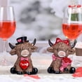 thumbnail image 3 of Clearance Cow Valentine's Day Figurine Cute Desktop Ornament Resin Sculpture for Home, 3 of 5