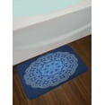 thumbnail image 2 of Blue Mandala Bath Mat, Flower on Blue Background Ornate Outline Folkloric Motif, Plush Bathroom Decor Mat with Non Slip Backing, 29.5" X 17.5", Dark Blue White and Blue, by Ambesonne, 2 of 2