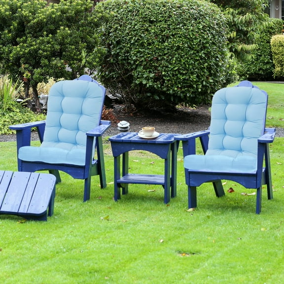 COOS BAY 49.1'' x 19.6'' Outdoor High Back Seat Cushion Set of 2, Adirondack Chair Cushions, Extra Thick Rocking Chair Cushions, Light Blue