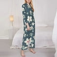 thumbnail image 4 of Disketp Pajamas Set Long Sleeve Sleepwear Womens Button Down Nightwear Pj Sets-Blue Flower, 4 of 9