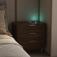 thumbnail image 3 of Nightstand with 3 Drawers & Charging Station,Smart Nightstand with Night Light with Storage Cabinet for Bedroom,Living Room,Wood02, 3 of 7