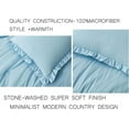 thumbnail image 5 of Chezmoi Collection Nora 3-Piece Chambray Blue Ruffled Edge Trim Microfiber Comforter Set, Queen Size, 5 of 8