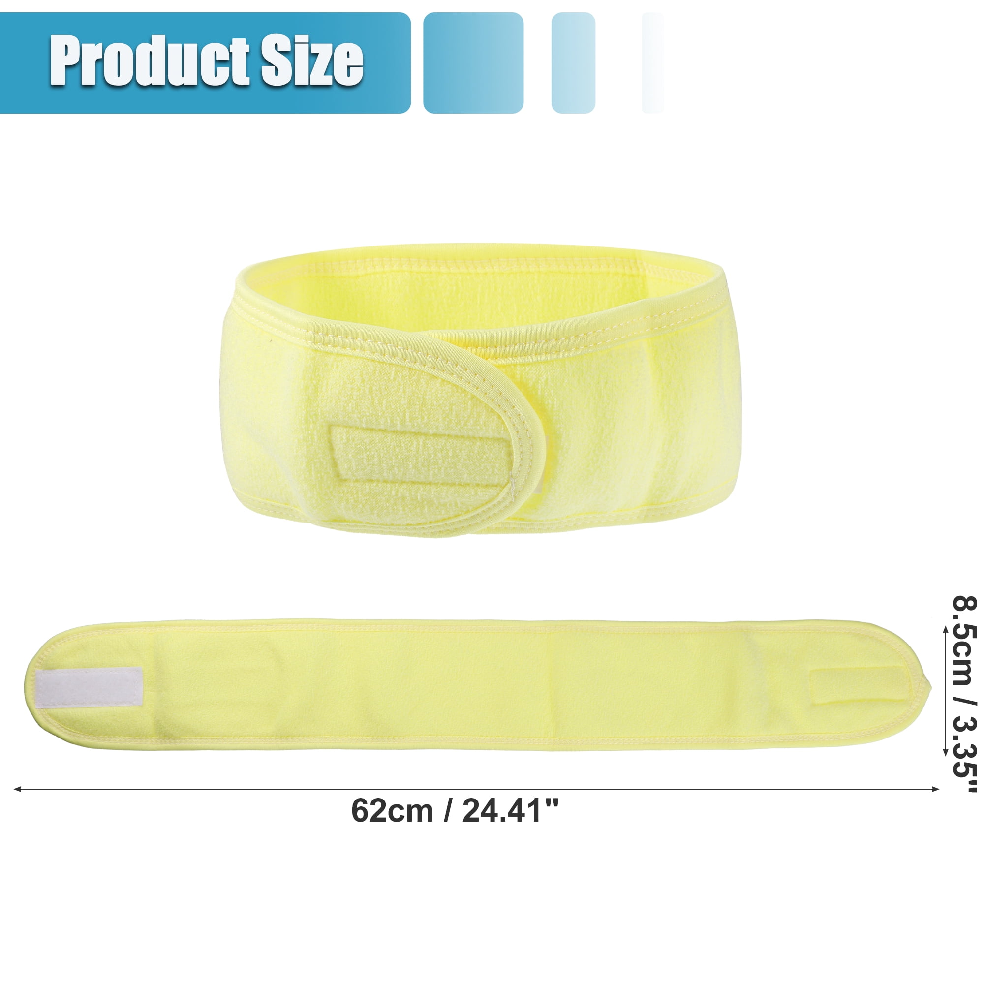 Unique Bargains 4 Pcs Spa Headband for Face Washing and Bathing Yellow