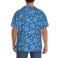 thumbnail image 3 of Lsque Tennis print Men's Cuban Collar Short Sleeve Shirt Summer Beachwear Casual Button Down Fashionable Vacation Leisure Shirt-3X-Large, 3 of 7