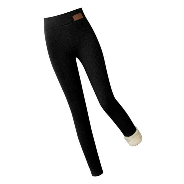 Women Super Thick Cashmere Leggings Lamb Winter Simple Style Pants High  Waist Warm Fitness Running Accessories Large Size Black/S