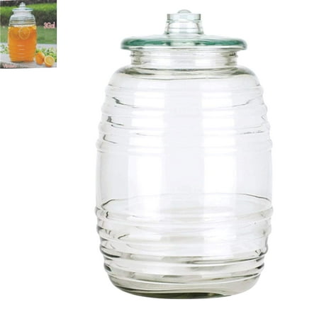 3 Gallon Glass Barrel Jar Vitrolero Aguas Frescas Water Juice Beverage Container