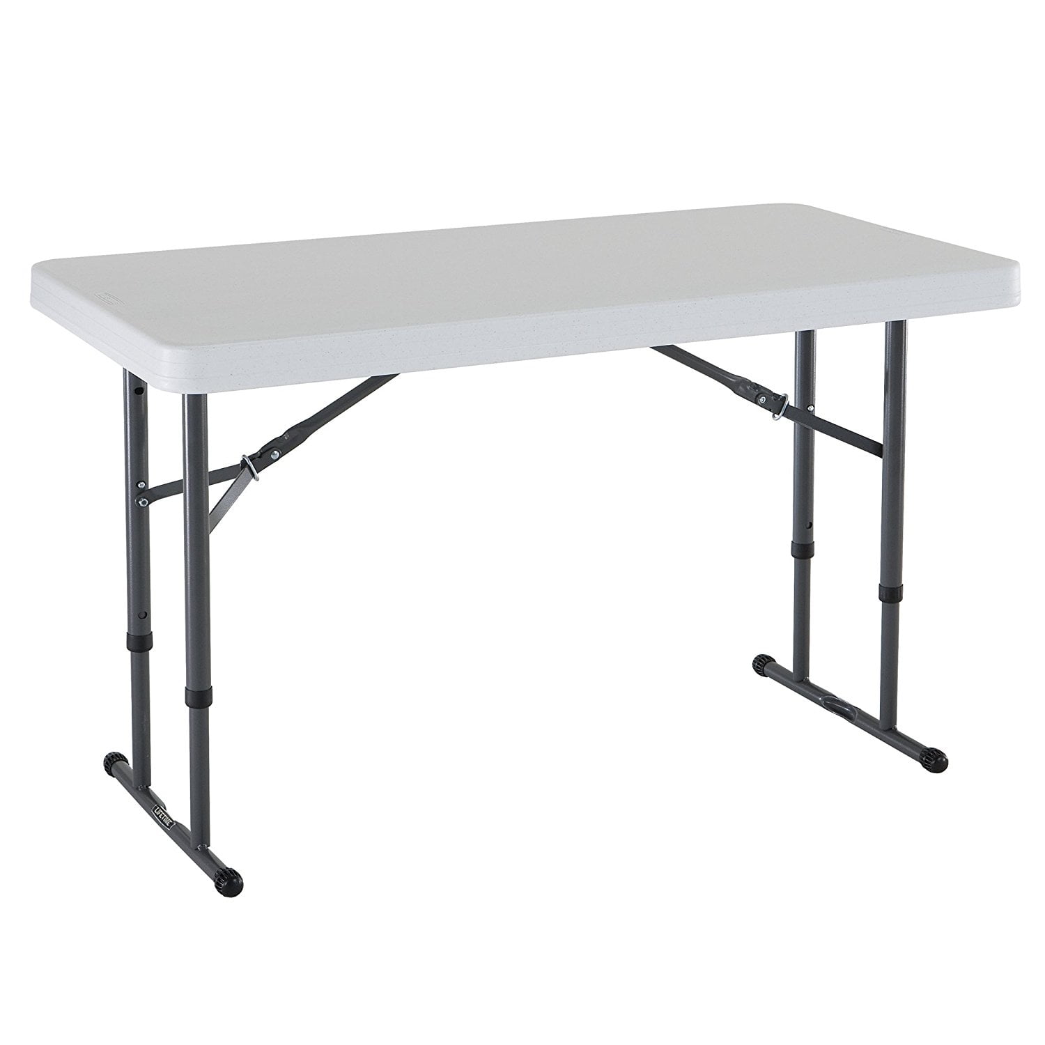 Lifetime 4 Adjustable Folding Table White Granite 80160