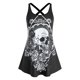 thumbnail image 1 of Más el tamaño de la impresión del cráneo del entrecruzamiento Tank Top Rosegal  Camisetas sin mangas de talla grande, 1 of 5