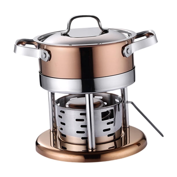 Olla caliente resistente para cocina de alcohol, ideal para picnics, restaurantes y hogares. Oro rosa
