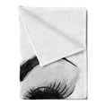 thumbnail image 2 of Eye Soft Flannel Fleece Throw Blanket, Flirty Woman Eyes and Thick Lashes Beauty Glamor Youth, Cozy Plush for Indoor and Outdoor Use, 70" x 90", Blue Black Pale Grey, by Ambesonne, 2 of 5