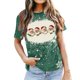 thumbnail image 3 of Navidad Tops de Mujer, Cuello Redondo Camiseta de Manga Corta con Estampado de Vacaciones, Blusa de Moda Casual, 3 of 4