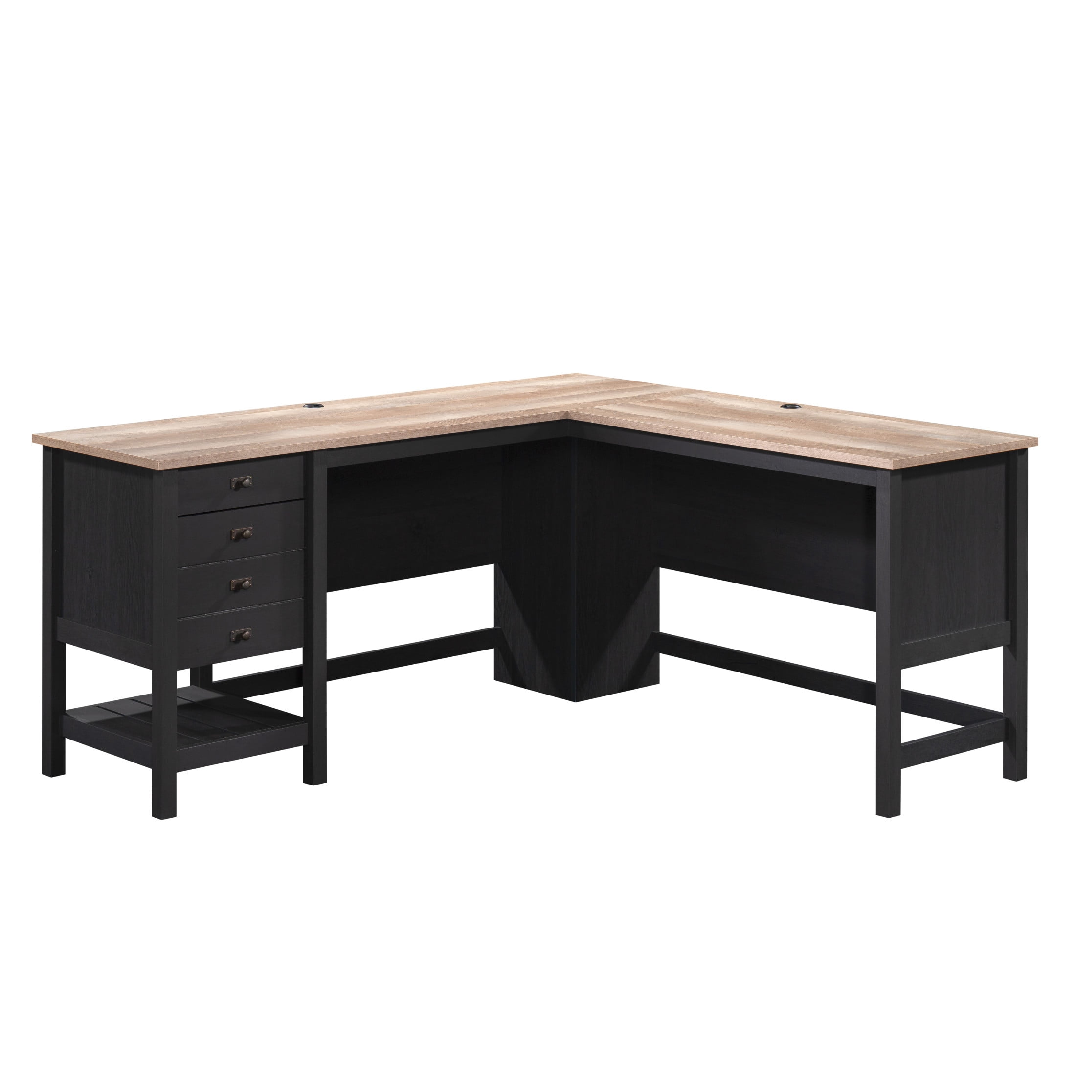 Sauder Cottage Road L-Shape Desk, Raven Oak Finish