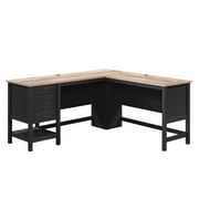 Sauder Cottage Road Engineered Wood L-Shape Desk in Raven Oak