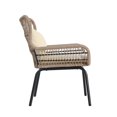 thumbnail image 4 of Noble House Southport Steel Fabric & Rope Club Chairs in Brown/Beige (Set of 2), 4 of 6