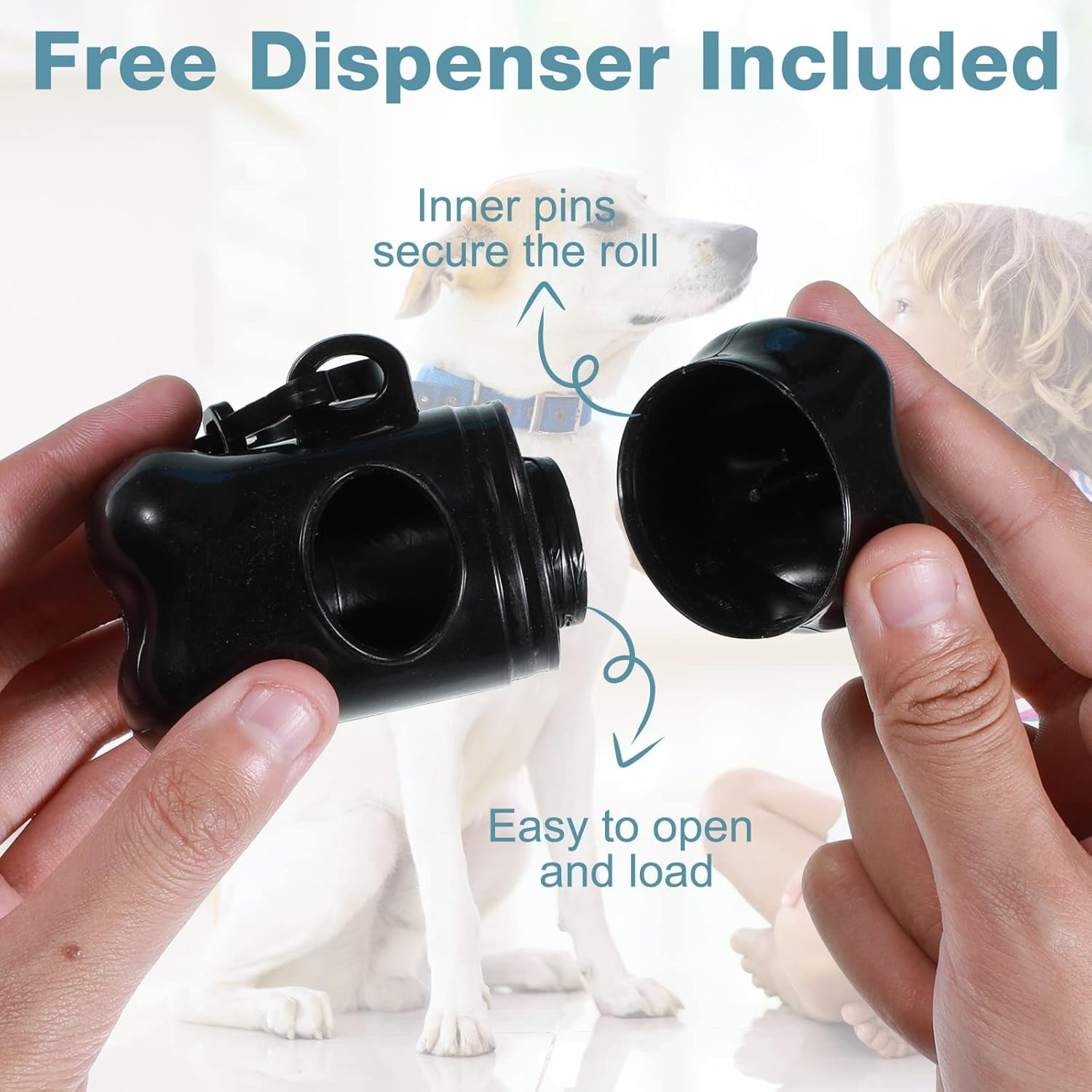 3000 Count Dog Poop Bags Pet Waste Bags for Poop with 3 Dispensers for Home, Outdoor, Puppy Walking, and Travel, 12 x 8.6 Inch(Black)