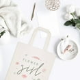 thumbnail image 3 of Floral Flower Girl Wedding Cotton Canvas Tote Bag, 3 of 4