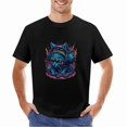 thumbnail image 2 of Cat T-shirt Cat Unisex T-shirt Unisex tees Casual Cotton Colorful Printing, 2 of 5