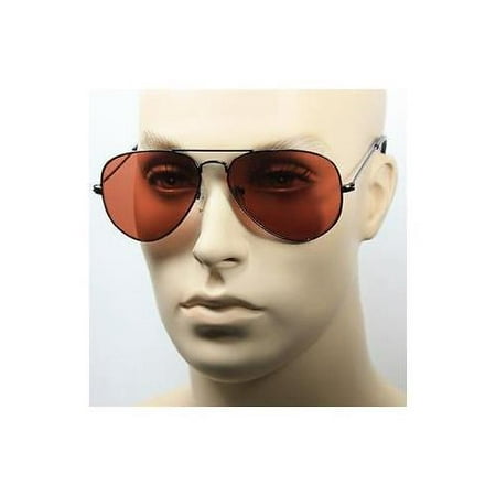 HD Aviator Sunglasses Driver Night Vision Driving Glasses Amber Lens Anti Glare