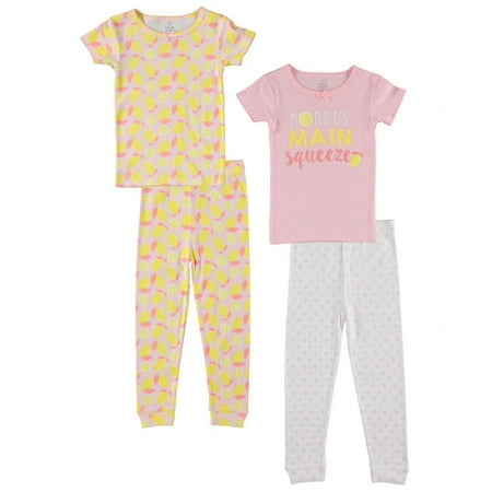 

Cutie Pie Dreamers Baby Girl & Toddler Girl 4PC Tight Fit Cotton Sleep Set Size 12M-4T
