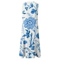Czscpdaw Flower Printed Bohemian Dress for Women 2024 Summer Casual
