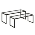 thumbnail image 5 of HomeRoots 520919 17 x 46 x 22 in. Black Glass Rectangular Nested Coffee Table - Set of 2, 5 of 8