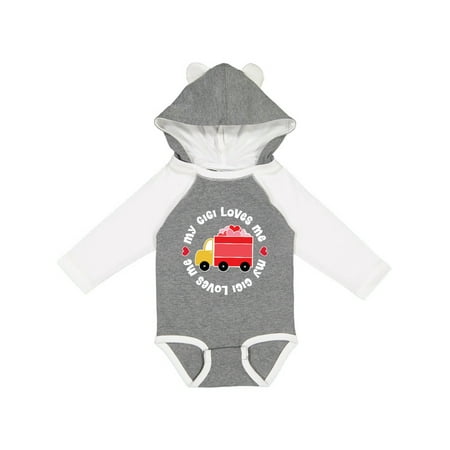 

Inktastic My Gigi Loves Me Valentine Truck Gift Baby Boy or Baby Girl Long Sleeve Bodysuit