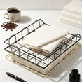 thumbnail image 6 of Metal Letter Tray Desktop Paper Organizer – Stackable A4 Letter Size Metal File Tray for Office Desk, Mail, Papers, Notebooks, 6 of 8
