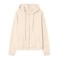 thumbnail image 6 of Horkkom Zip Up Hoodie Women with Pockets Drawstring Solid Color Hoodies Fleece Loose Sweatshirt Fall Outfits for Women 2025 XL, Gifts for Women, 6 of 7