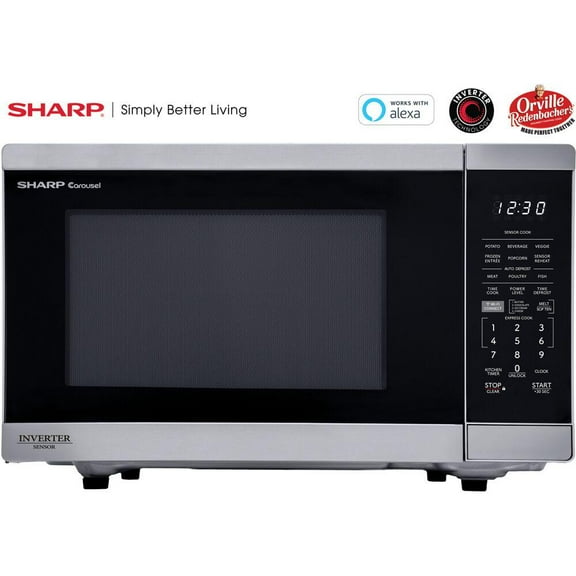 Sharp 1.4 CF Smart Countertop Microwave Oven, Orville Redenbacher's Certified