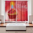 thumbnail image 2 of Ambesonne 13th Birthday Kitchen Curtains, Cupcake 13 Art, 55"x39", Orange Blue Red, 2 of 3