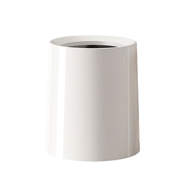Ounissouiy Cubo de basura ABS, cubo de basura de boca ancha, a prueba de golpes, estilo japonés, parte inferior antideslizante, cubo de Suministros de limpieza para el hogar Blanco Pequeño