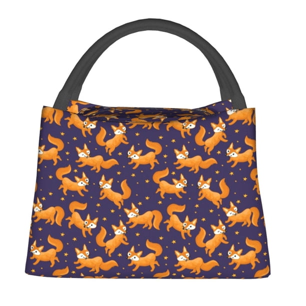 Balery Stars and Fox Cute Bolsa de Aislamiento Portátil – Bolsa de Almuerzo con Forro de Aluminio Mejorado, Funda Impermeable y Fácil de Limpiar para Picnic y Caja de Almuerzo