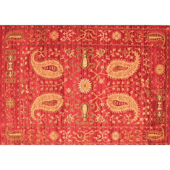 Ahgly Company Indoor Rectangle Persian Orange Traditional Area Rugs, 2' x 3'