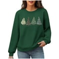 thumbnail image 4 of Waffle Christmas Sweatshirt Womens Christmas Tree Printed Crewneck Sweaters Pullove Loose Casual Shirts Holiday Long Sleeve Tops Xmas Gifts, 4 of 6