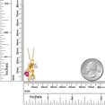 thumbnail image 6 of Gem Stone King 18K Yellow Gold Plated Silver White Moissanite and Pink Created Sapphire Pendant for Women (1.44 Cttw, Gemstone, Heart Shape 5MM, 18 inch Chain), 6 of 6