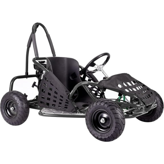 79cc 4-Stroke Gas Go Kart, 2.5HP Off Road GoKart EPA Approved with Steel Tubular Frame, Seat Belt, 13 inch All-Terrain Tires for Kids and Teens (Black)