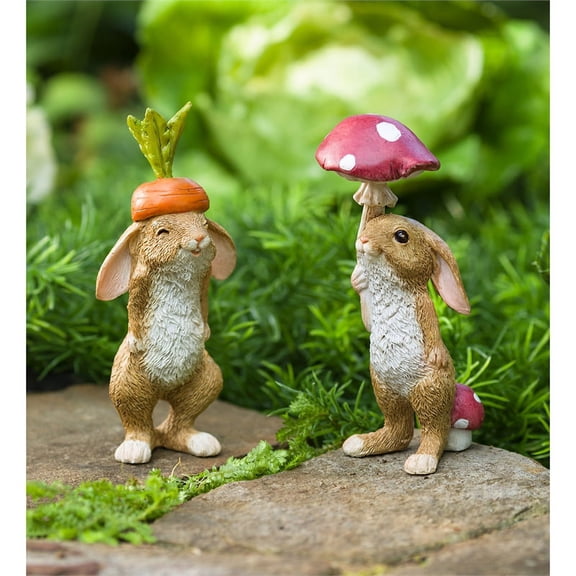 Evergreen 4.3" VEGETABLE RABBIT, SET of 2, 4.3'' x 0.2'' x 0.2'' inches
