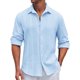 thumbnail image 1 of Men's Solid Color Striped Long Sleeve Shirt Men's Casual Fashion Shirt3XL, 1 of 4