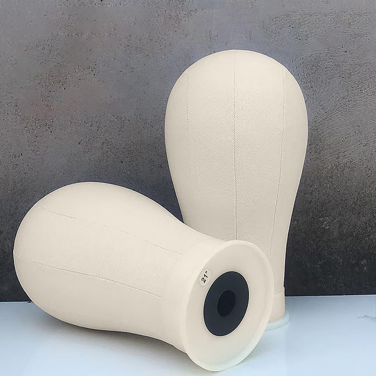 Tnobhg Canvas Block Head Kit Training Styling Mannequin Wig Head DIY Durable Foam Canvas Material Display Head Wig Stand