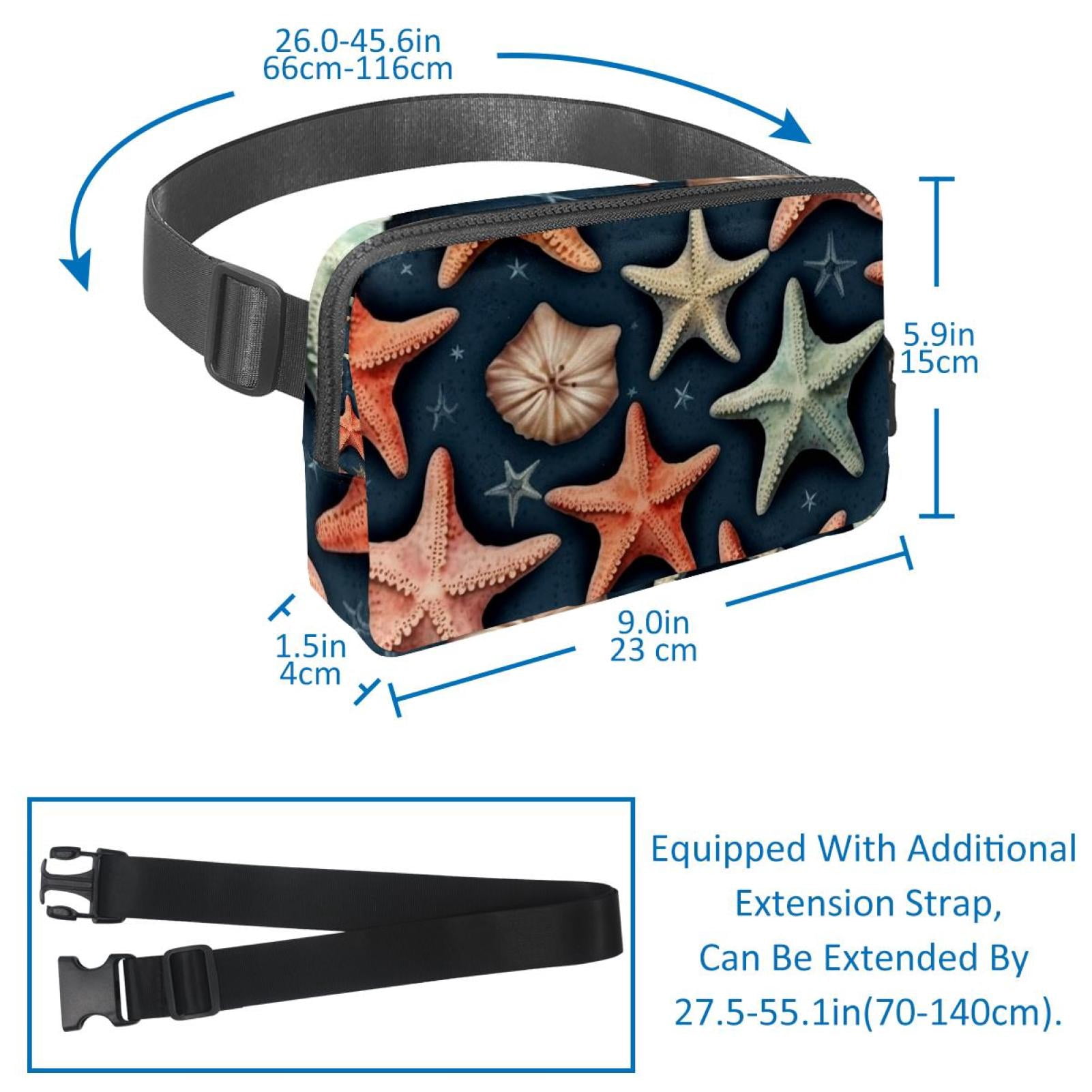 Starfish Lightweight Adjustable Waist Pack with Extension Strap - Unisex Running Belt Fanny Pack